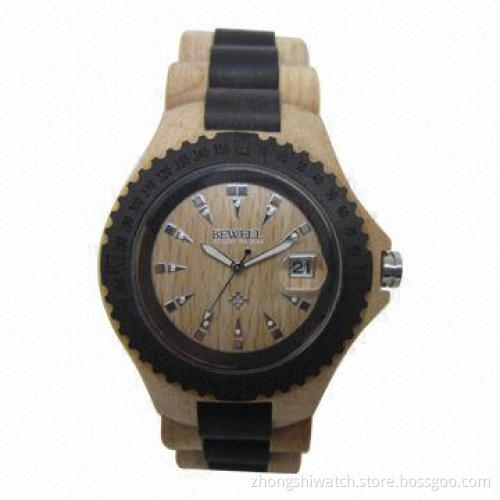 Stunning Fashionable Watch, Natural Hands-made Chocolate, Beige Dual Color, be Well Trendy Men Face